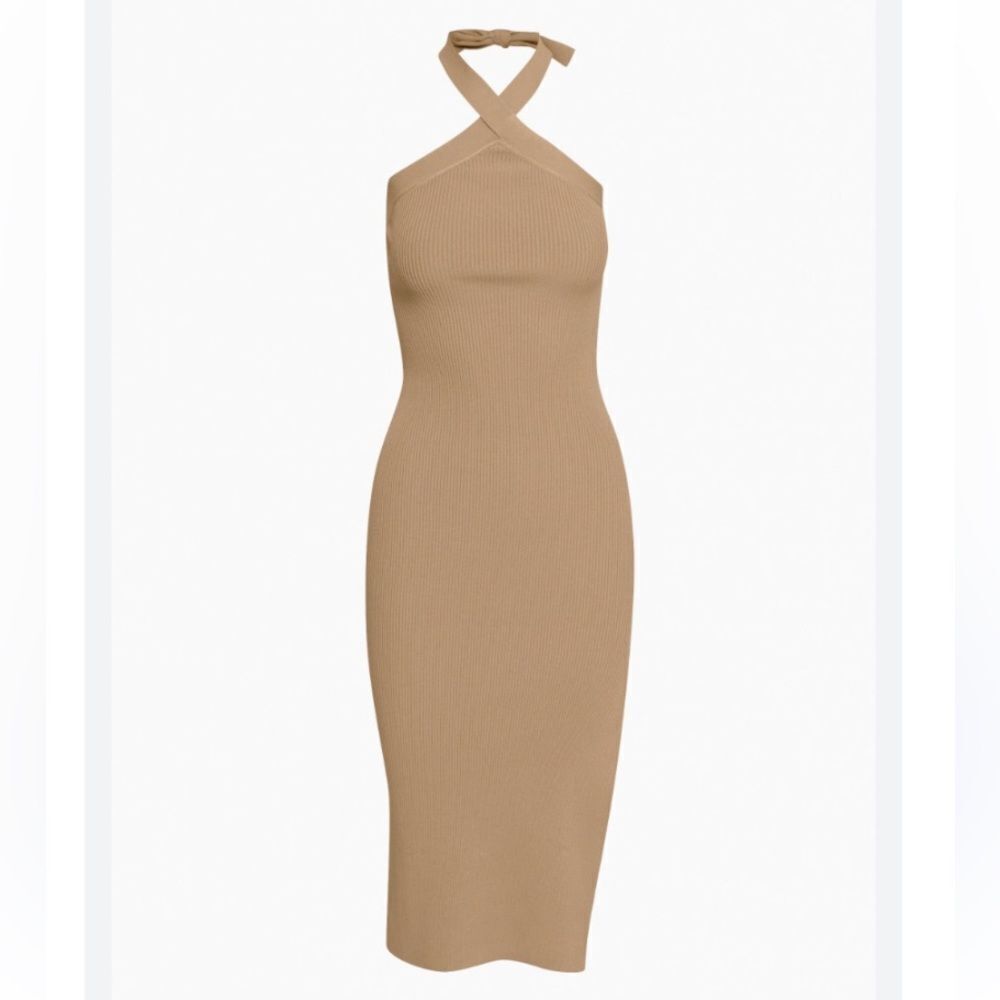 NWT Wilfred Cayenne halter dress Gold Camel